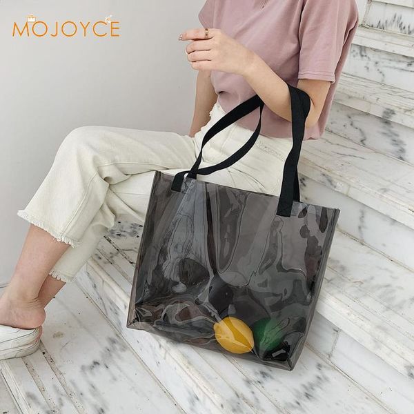 

clear transparent pvc shoulder bags women jelly bags purse large casual tote shoulder bag large capacity shopping totes