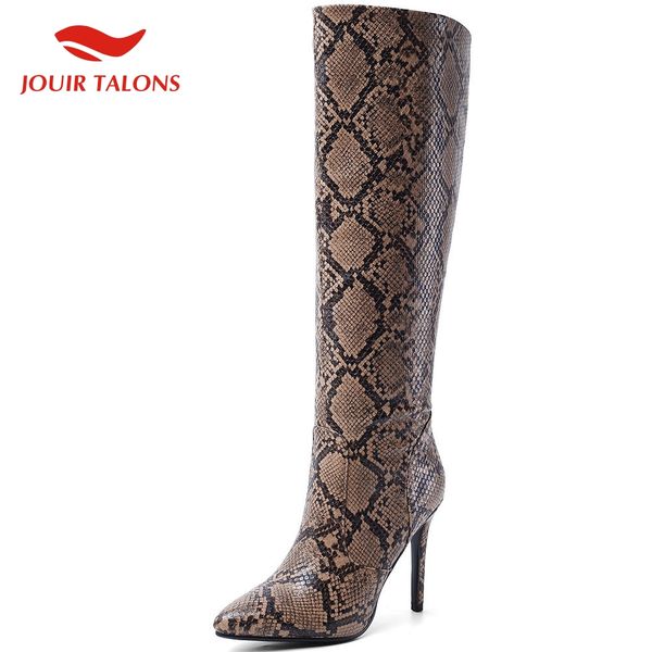 

new big size 43 leisure party boots female thin high heeled shoes woman knee high boots women shoes, Black