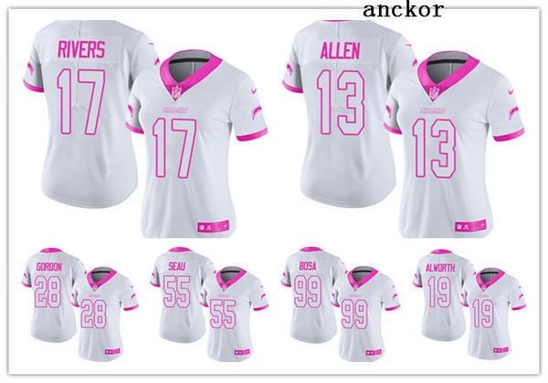 womens pink chargers jersey