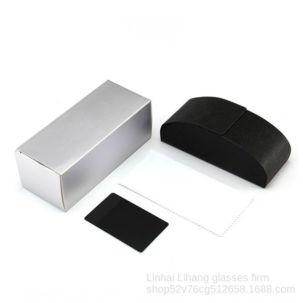 

sun cloth outer paper case case glasses cloth glasses inner tin box card instruction counter box full set gift package, Blue