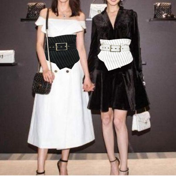 

fashion ladies vintage check style waist belt super wide fabric adjustable shirt slimming corset cummerbund girdle belt, Black;brown