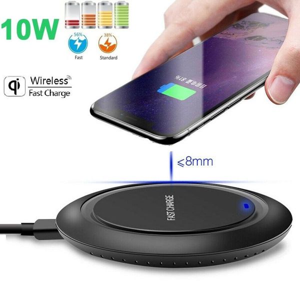 Q18 Cavo USB Pad Fast 10W Caricabatterie wireless Qi per iphone xs huawei Illuminazione a LED Ricarica rapida con micro per Samsung note9