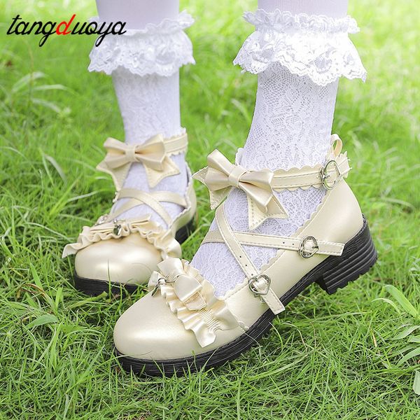 

осень ulzzang harajuku kawaii лолита обувь 2019 лето корейский мода личность сладкий галстук-бабочка друзья косплей женская обувь, Black
