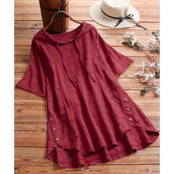 

plus large size linen shirt women's summer autumn shirt 2019 long-sleeved female button symmetrical blusas hooded jacket, White
