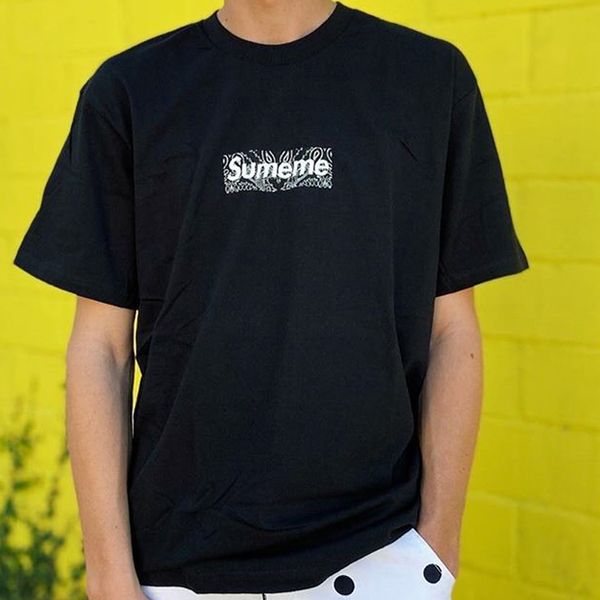 

19fw box logo t shirt mens конструктора письмо футболка мужская luxury тройники street style марка сыпучие banada вышивки tops 8 цветов, White;black