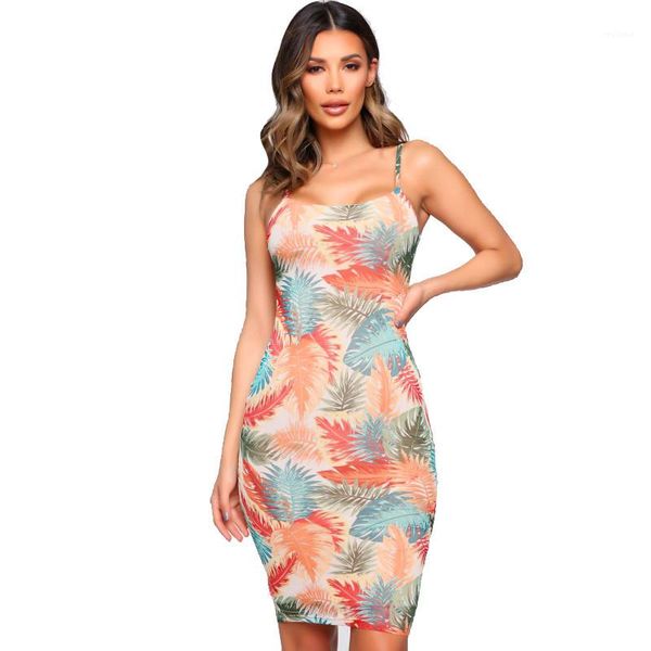 

printed dresses ladies spaghetti strap bohemian apparel casual holidays sleeveless dress summer women floral, Black;gray
