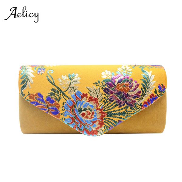 

aelicy fashion evening clutches women party flower embroidery shoulder bag clutches bridal wedding party bag envelope