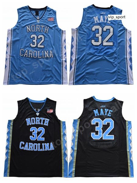 College 32 Luke Maye Jersey Novo estilo Carolina do Norte Tar Heels Jerseys Maye University Uniform Sport Team Black Road Black Road