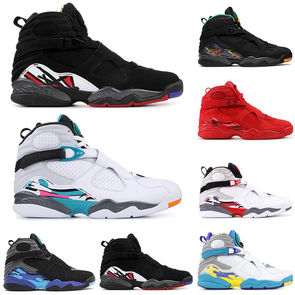 

2019 8 8s basketball shoes men valentines day tinker aqua reflections playoff three peat designer mens trainers sports sneakers size 41-47