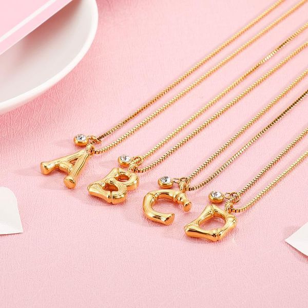 

kalen fashion dubai gold 26 initial letter pendant necklace for women stainless steel name letter 50cm chain choker jewelry gift, Silver