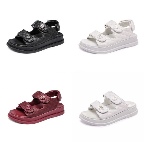 

women breathable mesh platform 2020 fish mouth high heel ulzzang woman sandals casual outdoor non-slip flat shoes mx200407#490, Black