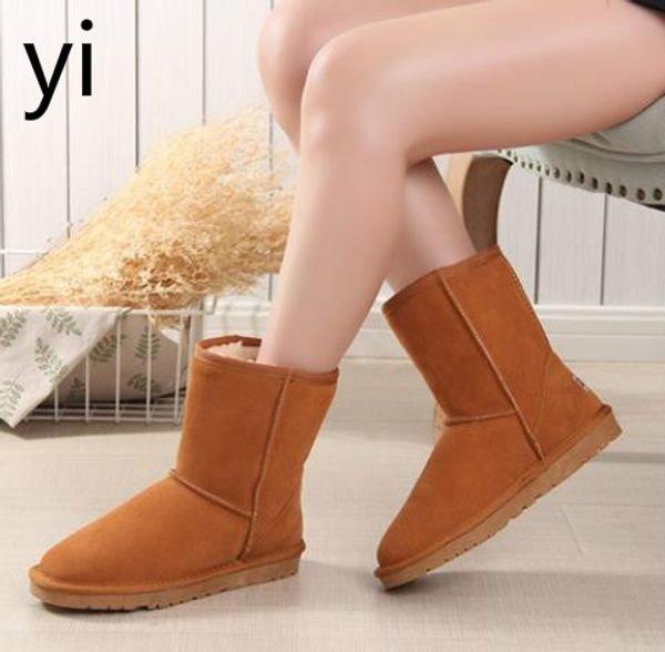 

yi new gyxs snow boots with large winter boots for women, warm and skid-proof cowhide, Black