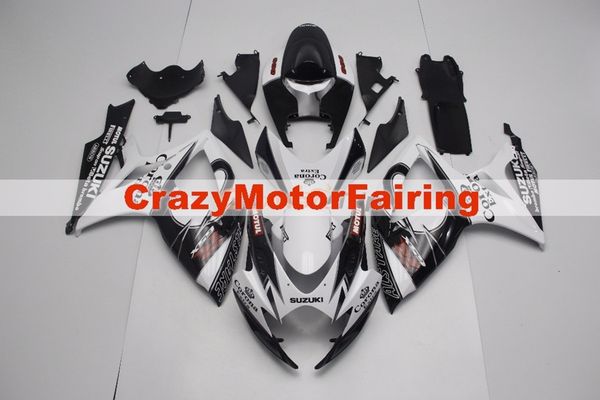 

4gifts new abs motorcycle bike fairings kits fit for suzuki gsxr600 750 600 750 k6 2006 2007 06 07 fairing bodywork set custom white black