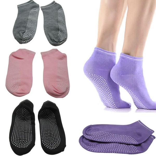 

fashion ladies girls women sport pilates yoga non slip grip socks 4 colors, Black