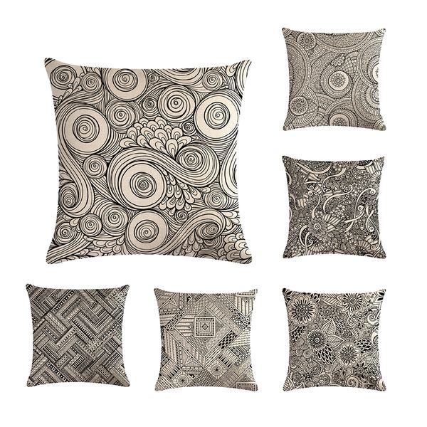 

белый черный геометрический цветок наволочки home decor cushions крышки декоративные бросьте наволочку для подарков бросьте подушки zy642