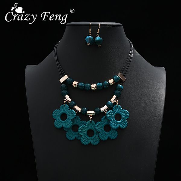 

classic vintage big statement jewelry sets for women handmade acrylic beads choker necklaces earring set party accessories, Silver