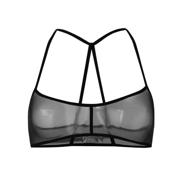 

transparent women's bra hollow elegant sleeveless thin bra crochet solid flower single breasted vest breathable, Red;black