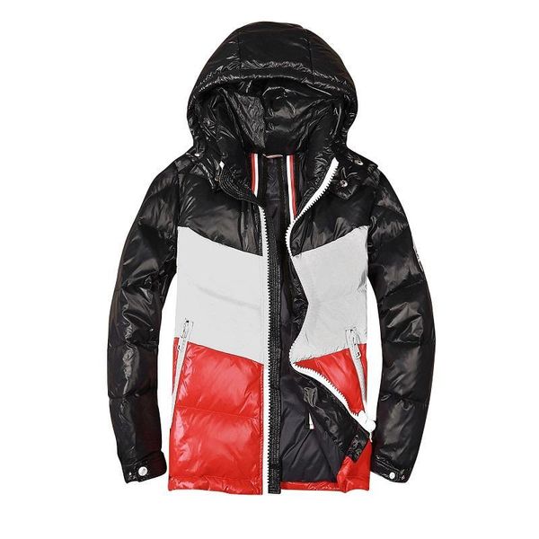 

winter new men down jacket 90% white duck down coat thick warm coat brand winter jackets mens stitching color jacket, Black