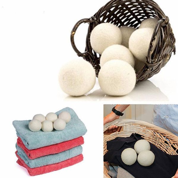 

2020 wool dryer balls premium reusable natural fabric softener 2.76inch static reduces helps dry clothes in laundry quicker
