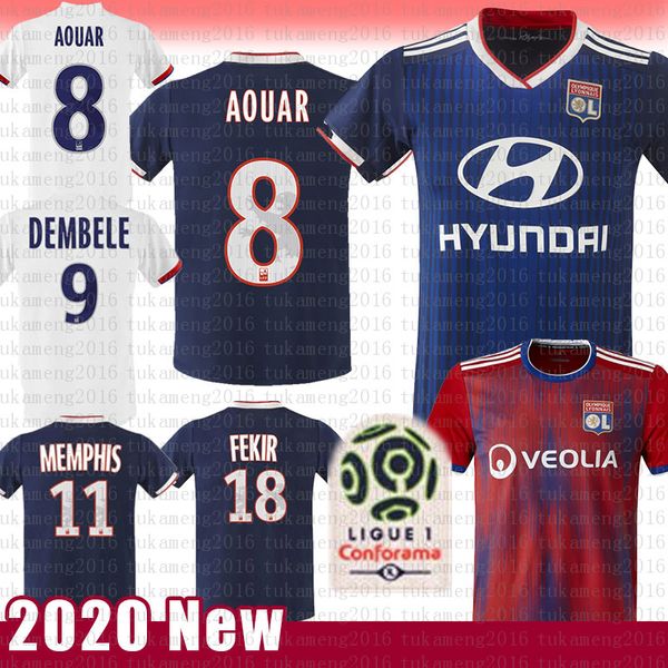 

mens memphis aouar dembele olympique lyonnais lyon soccer jersey football shirt tousart traore cornet rafael terrier t.mendes andersen, Black;yellow