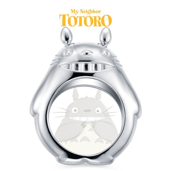 

totoro my neighbor anniversary 925 sterling silver engagement ring, Golden;silver