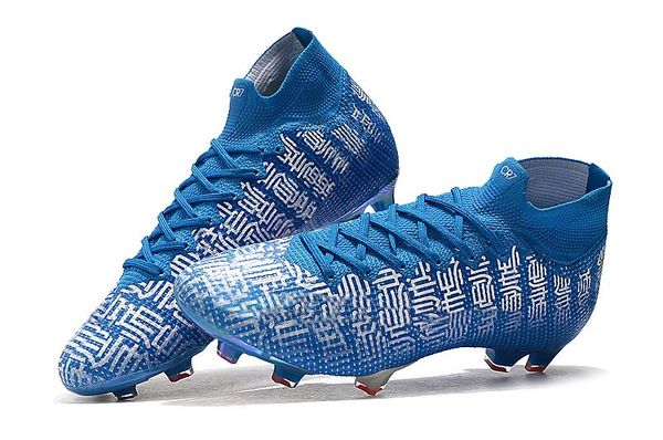 

2019 mens fg football boots neymar limited cr7 shuai 360 superfly vii victory soccer cleats fg blue soccer shoes