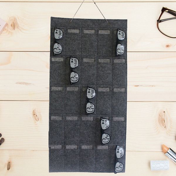 

sunglasses organizer storage hanging bag wall pocket by sunglasses 15 slots felt