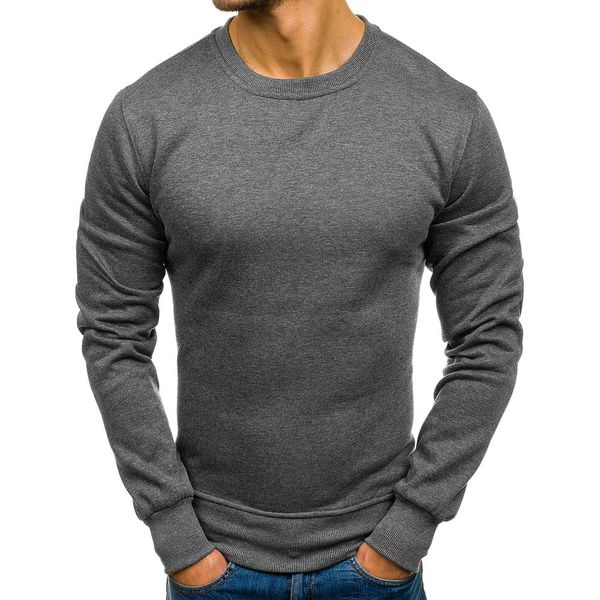 

2018 new men's autumn winter pure color long sleeved casual sweatshirt blouse tracksuits sweatshirts men sudadera hombre 5, Black