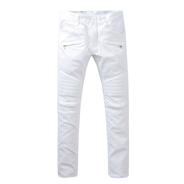 

white mens skinny jeans 2017 fashion mens jeans slim straight stretch skinny ripped biker for men jw108, Blue
