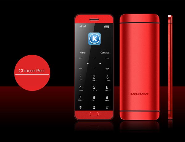 

original ulcool v26 mini bluetooth dialer music cell phones touch key display dual sim credit card mobile phone mirrors body+case+protector