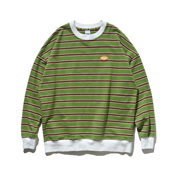 

autumn striped tshirt men women streetwear pullover t-shirt long sleeve oversized tees 100% cotton loose tshirt, White;black