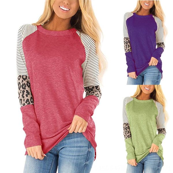 

autumn coat 2020 women's long sleeve stitching casual round neck loose autumn coat t-shirt 2020 women's long sleeve stitching casu, White