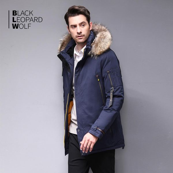 

blackleopard bl- 1051m 2019winter jacket men men's parka hombre thick warm coat luxury fur jackets windproof cotton, Black