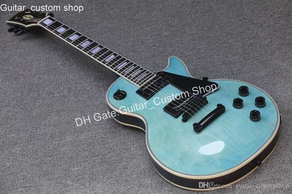 

2019 new tyle cu tom tran blue maple electric guitar black hardware guitar hipping