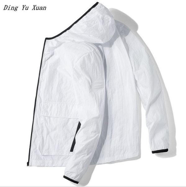 

2019 summer hooded jackets men sun protective casual solid slim fit clothing new fashion men quick dry jackets coats m-4xl, Black;brown