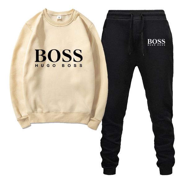 

2020 новый спортивный костюм bos печати мужской случайные хлопка весной и осенью толстовка мужская повседневная спортивная одежда, Gray