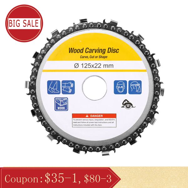 

5 inch 14 teeth grinder chain disc 22mm arbor woodworking carving disc for 125mm angle grinder and circular saw