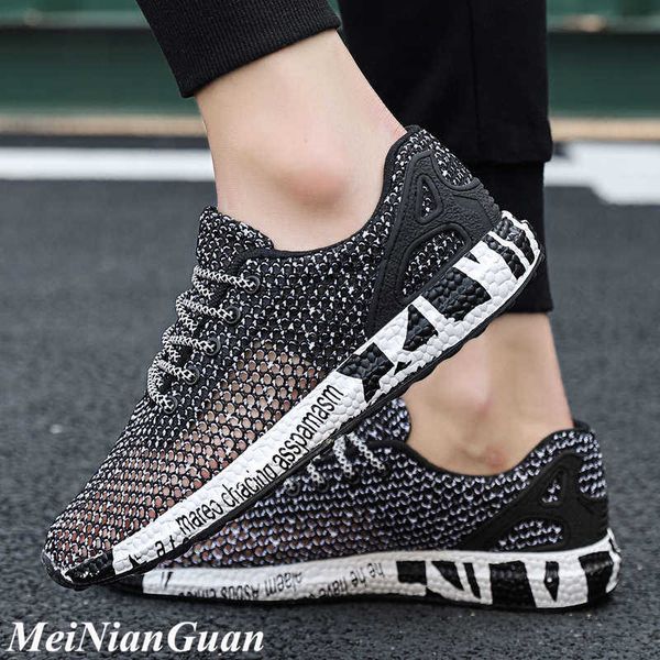

low men's shoes hollow plus size summer sneakers for men lace up lightweight running shoes swimming pool man sport shoe a1