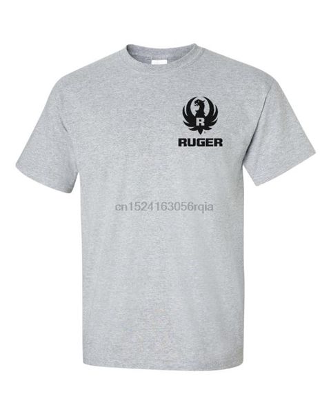 

new ruger logo sport grey t-shirt firearms tee american guns 9mm 40 45, White;black