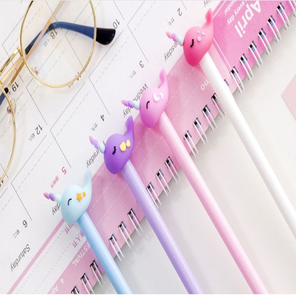 

unicorn маленький кит творческий мультфильм нейтральный перо черный 0.5mm перо чернила студент канцелярские нейтральный перо оптовой