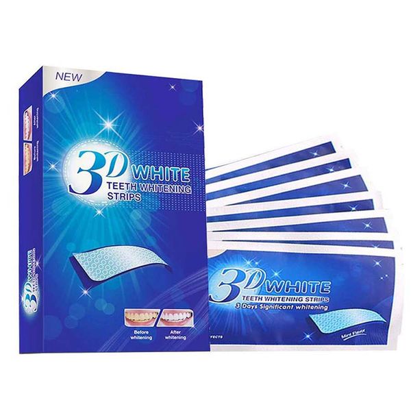 

28pcs / 14 пары 3D гель для отбеливания зубов Полосы Белый Зуб Dental Kit гигиена полости рта Уход Strip Для вставных зубов Виниры Стоматолог