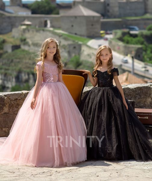 

beauty pink black straps beads girl' pageant dresses flower girl dresses holidays/birthday skirt princess skirt custom size 2-14 f1131, White;red