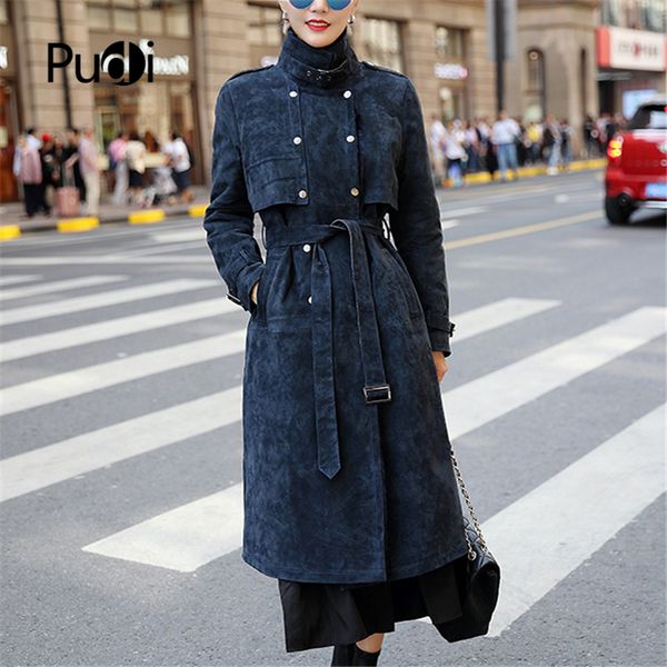 

pudi ct932 women winter warm 100% real sheep fur skin jacket lady genuine inside sheep fur garment girl coat overcoat, Black