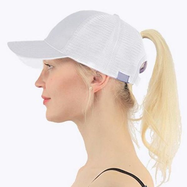 

2019 ponytail baseball cap women adjust sport casual messy bun snapback mesh hat casual adjustable sport caps drop shipping, Blue;gray