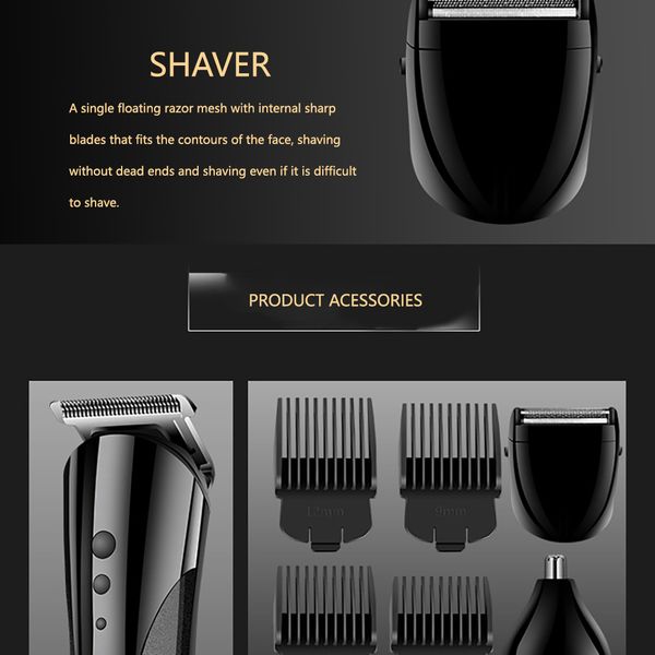 

kemei1407 electric hair clipper rechargeable men hair cutting waterproof wireless shaver beard nose ear hair shaver newclipper jfqdd