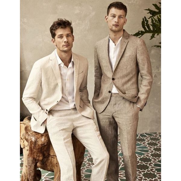 

костюм homme белье летний пляж мужчины костюм жениха смокинги groomsmen свадебный blazer костюмы для мужчин элегантный 2 штук (куртка + штан, White;black