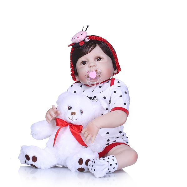 

bebe reborn full silicone body reborn baby doll toys lifelike real 22inch newborn girl princess babies doll bathe toy kid gift