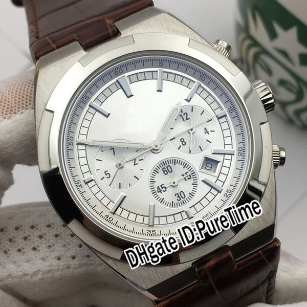 

новый зарубежный 5500 в стальной корпус серебряный циферблат автоматические мужские часы 8 цветные спортивные часы черная кожа высокое качес, Slivery;brown