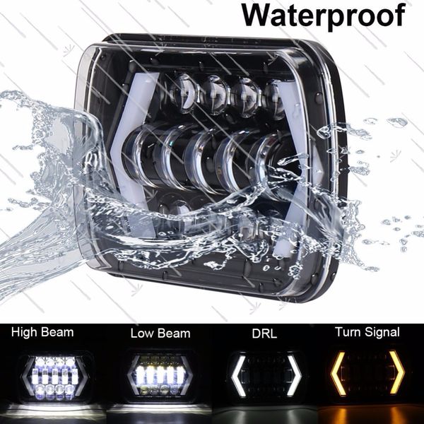 1set H4 Lamp LED Light Bulbs 7x6 Square Headlight 6000K Super White For Dodge