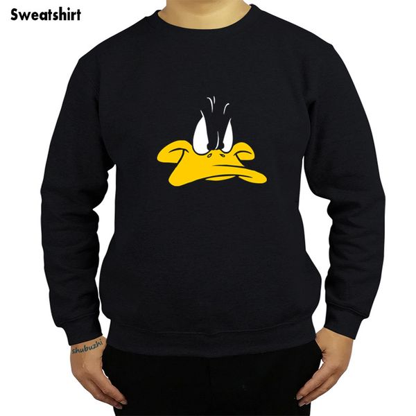 

new arrived cool o-neck men sweatshirt looney tunes daffy duck 'daffy face' hoodies autumn and winter hoody fashion sbz4313, Black